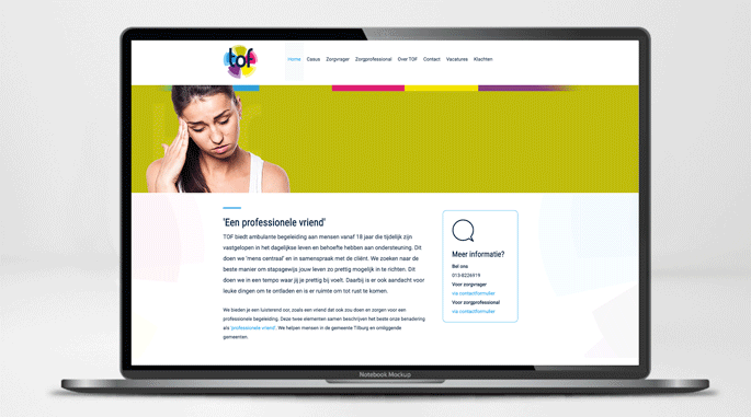 TOF website ontwerp