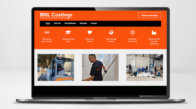 BNL Coatings website ontwerp