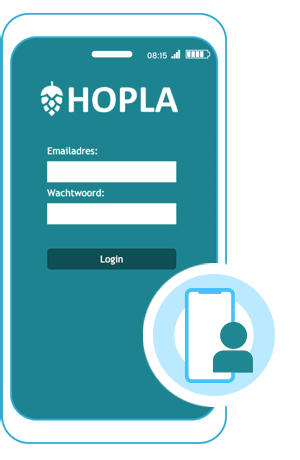 Login voor smartphone per medewerker bij Hopla planning voor personeel